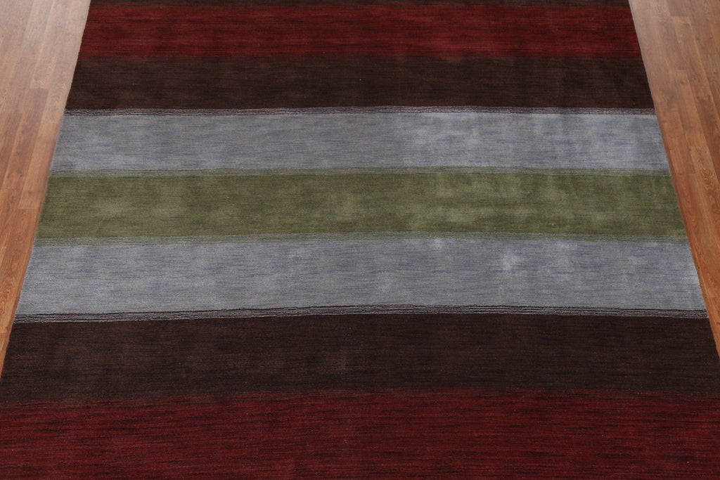 Striped Wool Gabbeh Oriental Area Rug 8x10