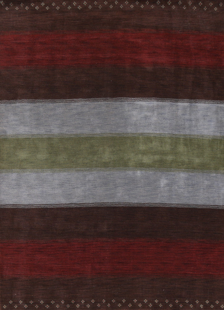 Striped Wool Gabbeh Oriental Area Rug 8x10