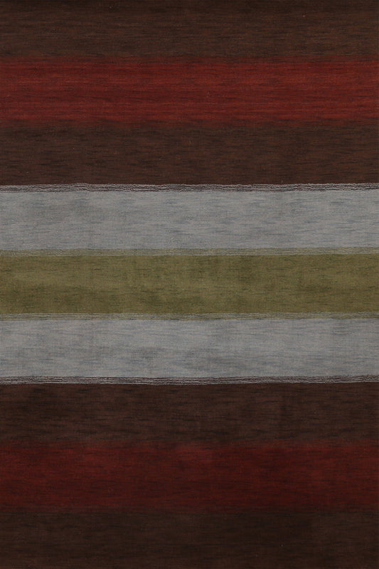 Striped Wool Gabbeh Oriental Area Rug 6x10