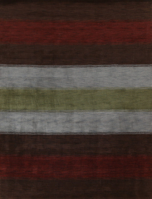 Striped Wool Gabbeh Oriental Area Rug 8x10