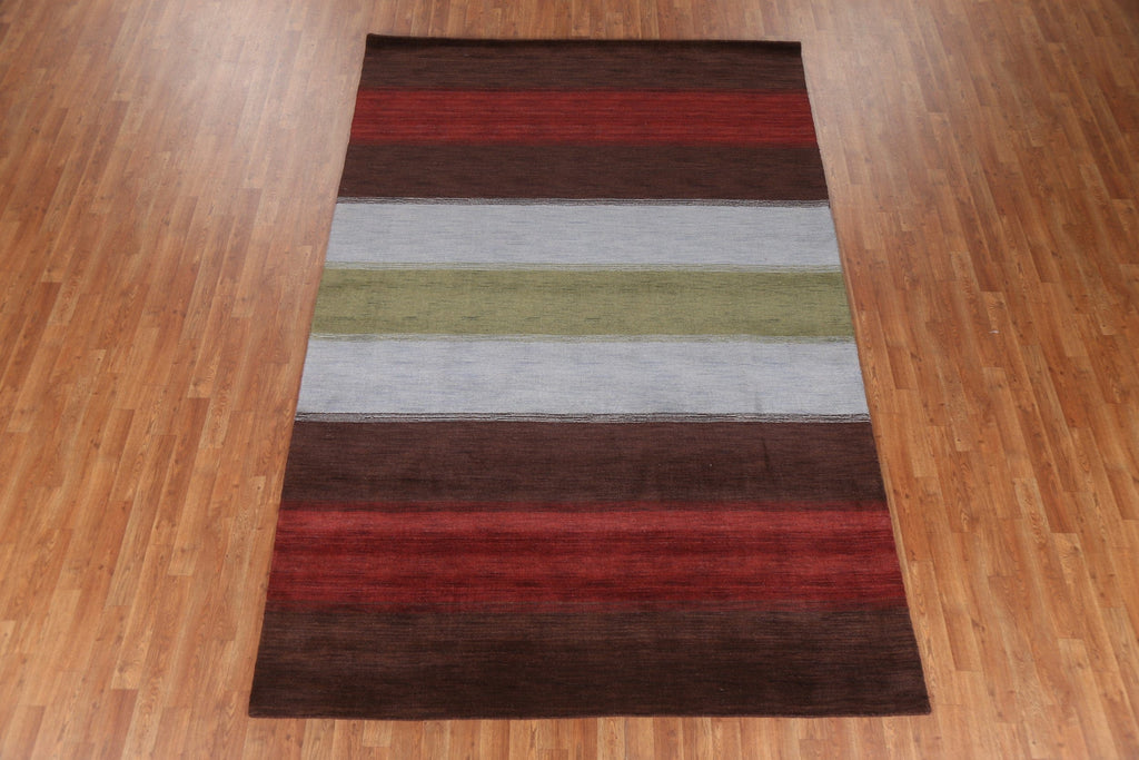 Striped Wool Gabbeh Oriental Area Rug 7x10