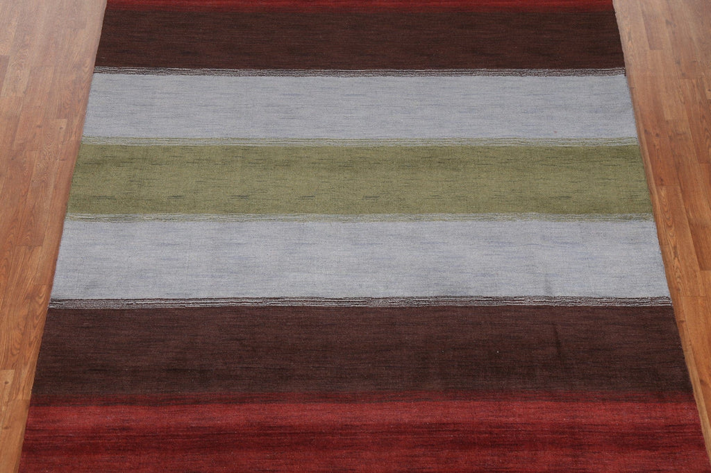 Striped Wool Gabbeh Oriental Area Rug 7x10