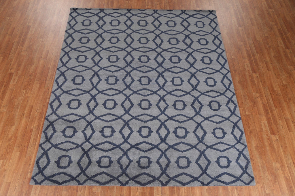 Gray & Blue Moroccan Trellis Oriental Area Rug 8x10