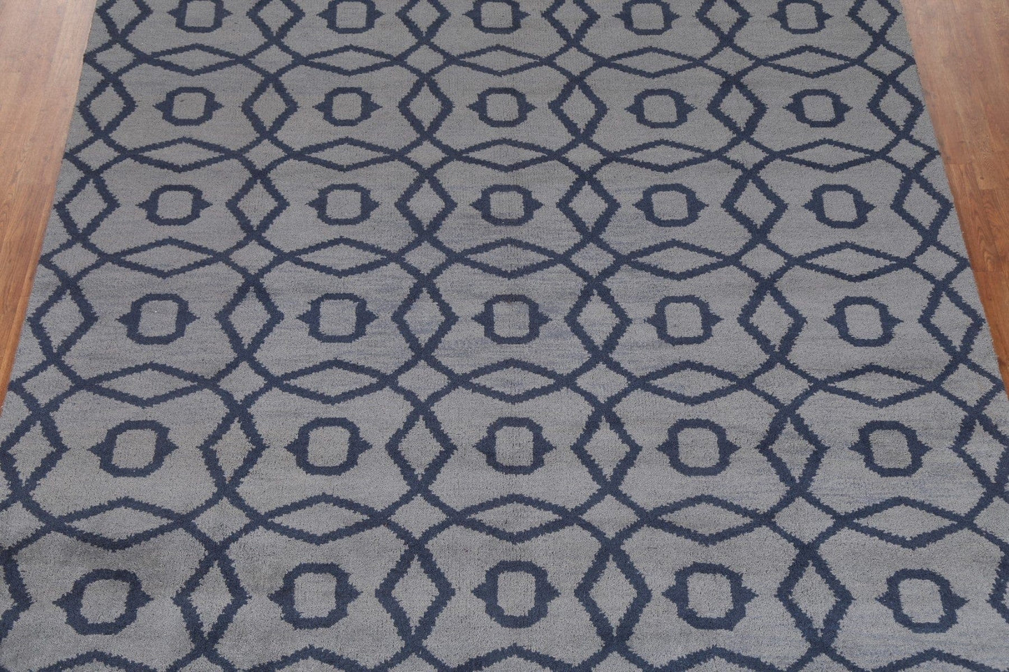 Gray & Blue Moroccan Trellis Oriental Area Rug 8x10