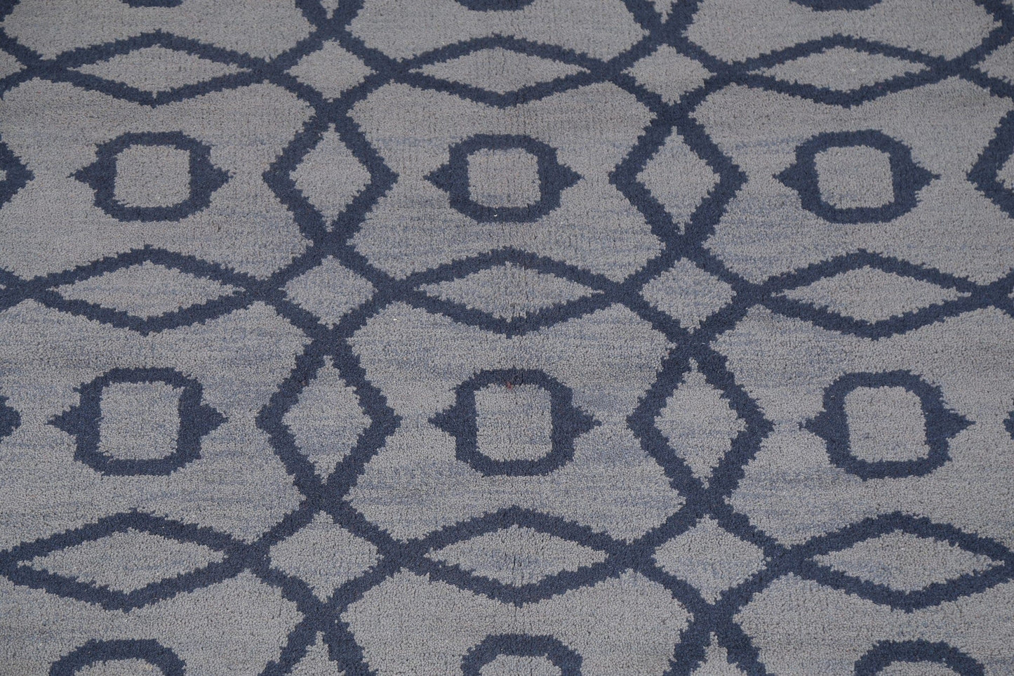 Gray & Blue Moroccan Trellis Oriental Area Rug 8x10