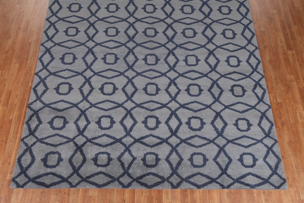 Gray & Blue Moroccan Trellis Oriental Area Rug 8x10