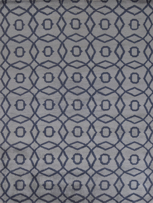 Gray & Blue Moroccan Trellis Oriental Area Rug 8x10