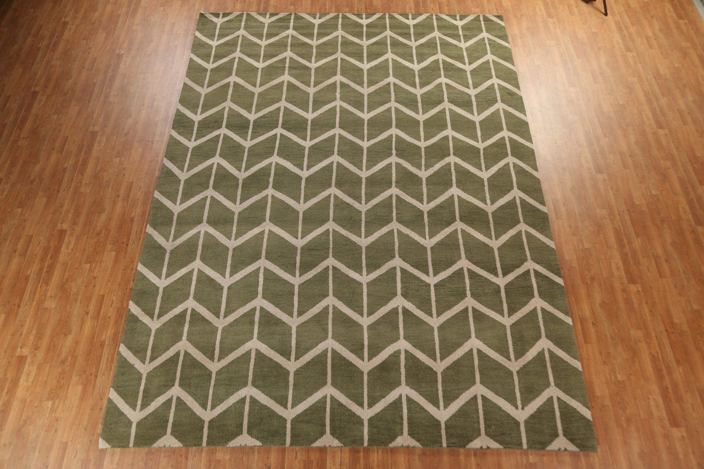 Green Moroccan Trellis Oriental Area Rug 10x14