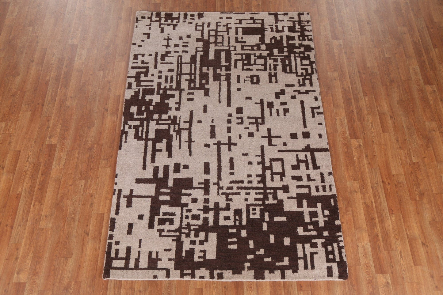 Hand-Knotted Abstract Oriental Area Rug 5x8