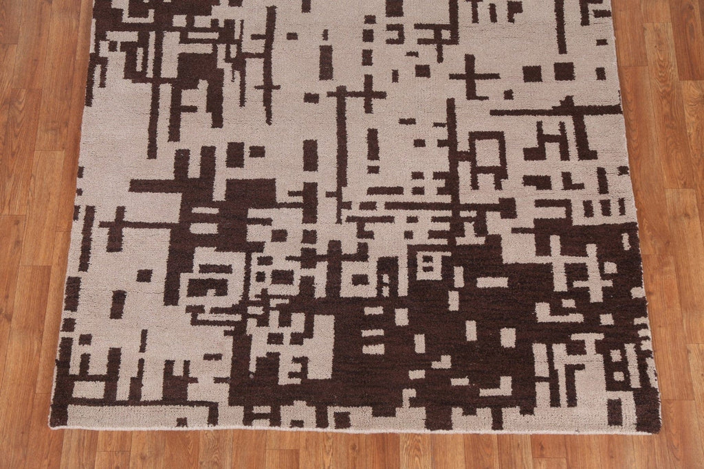 Hand-Knotted Abstract Oriental Area Rug 5x8