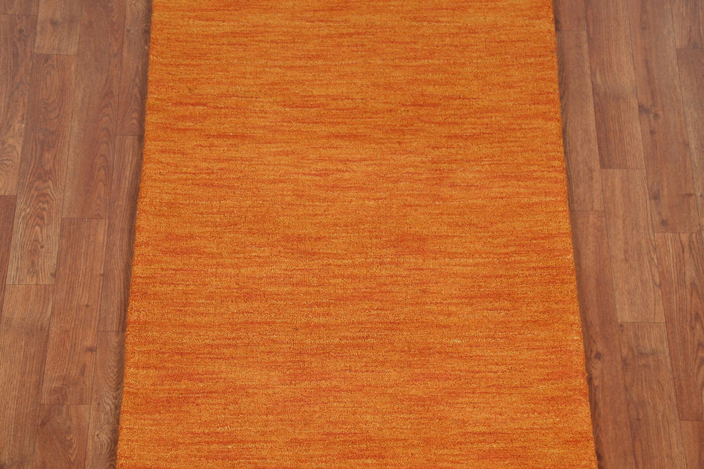 Orange Gabbeh Oriental Runner Rug 3x9