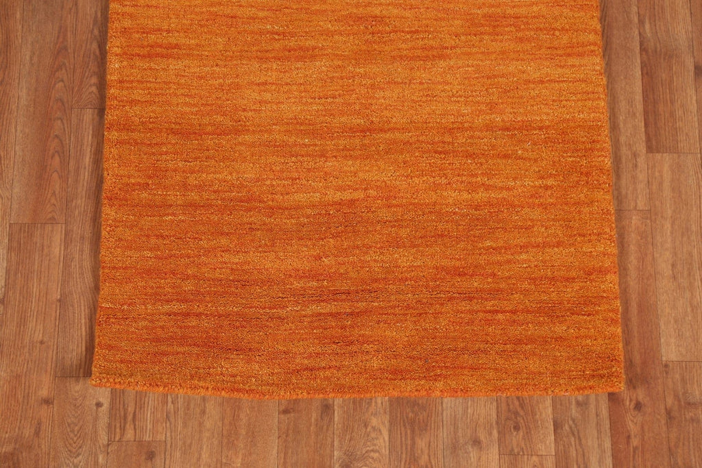 Orange Gabbeh Oriental Runner Rug 3x9