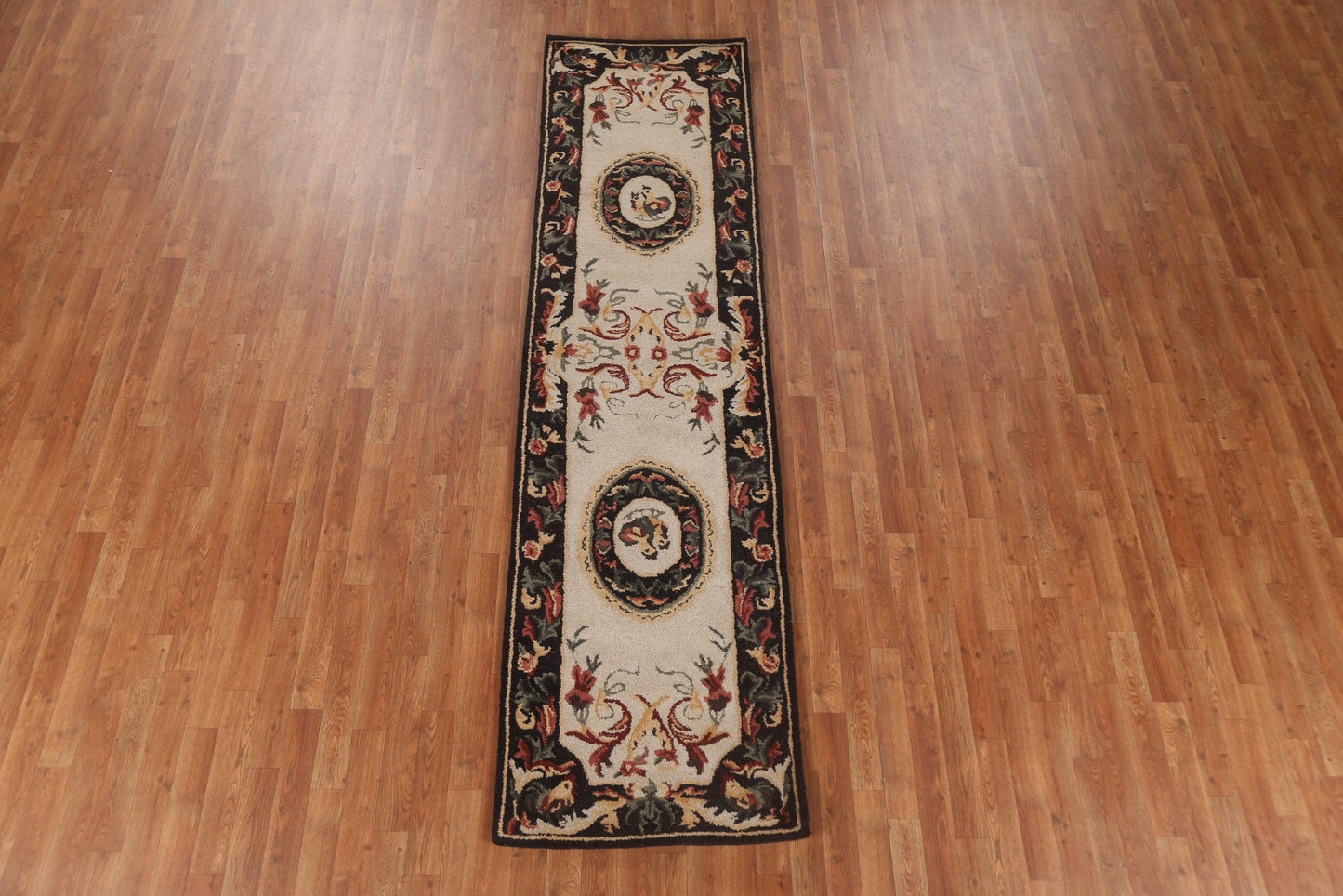 Animal Pictorial Aubusson Oriental Runner Rug 3x10