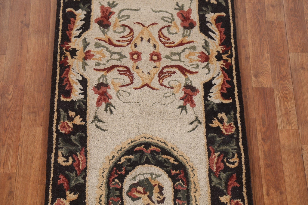 Animal Pictorial Aubusson Oriental Runner Rug 3x10