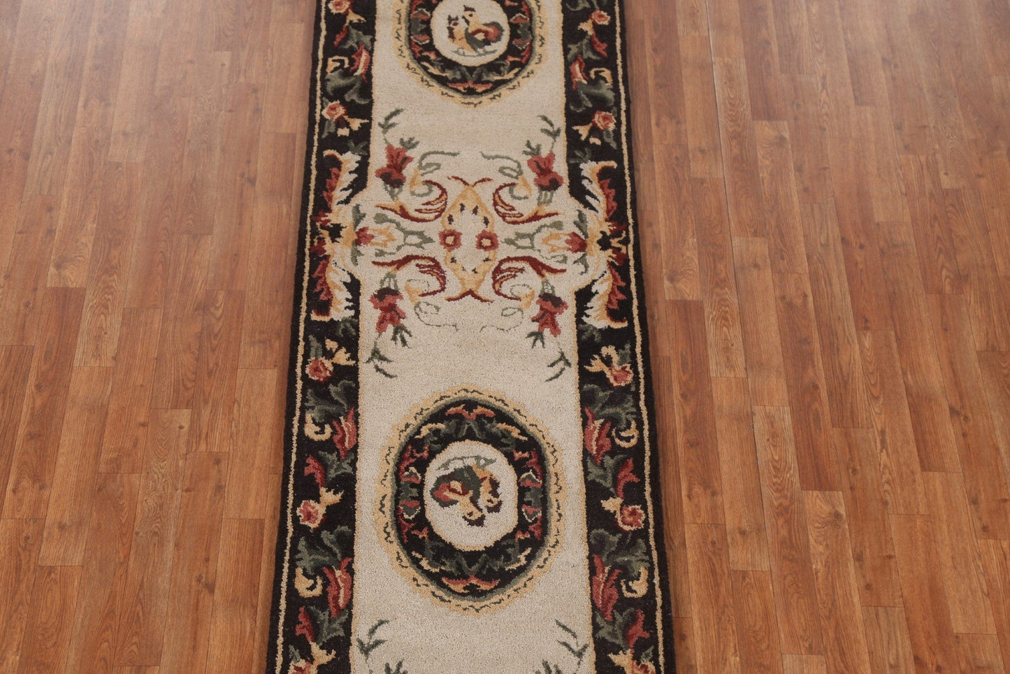 Animal Pictorial Aubusson Oriental Runner Rug 3x10