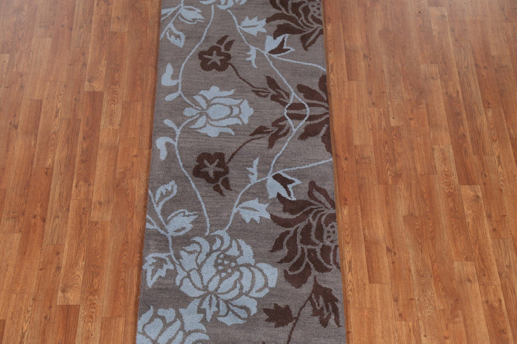 Floral Wool Agra Oriental Runner Rug 3x10