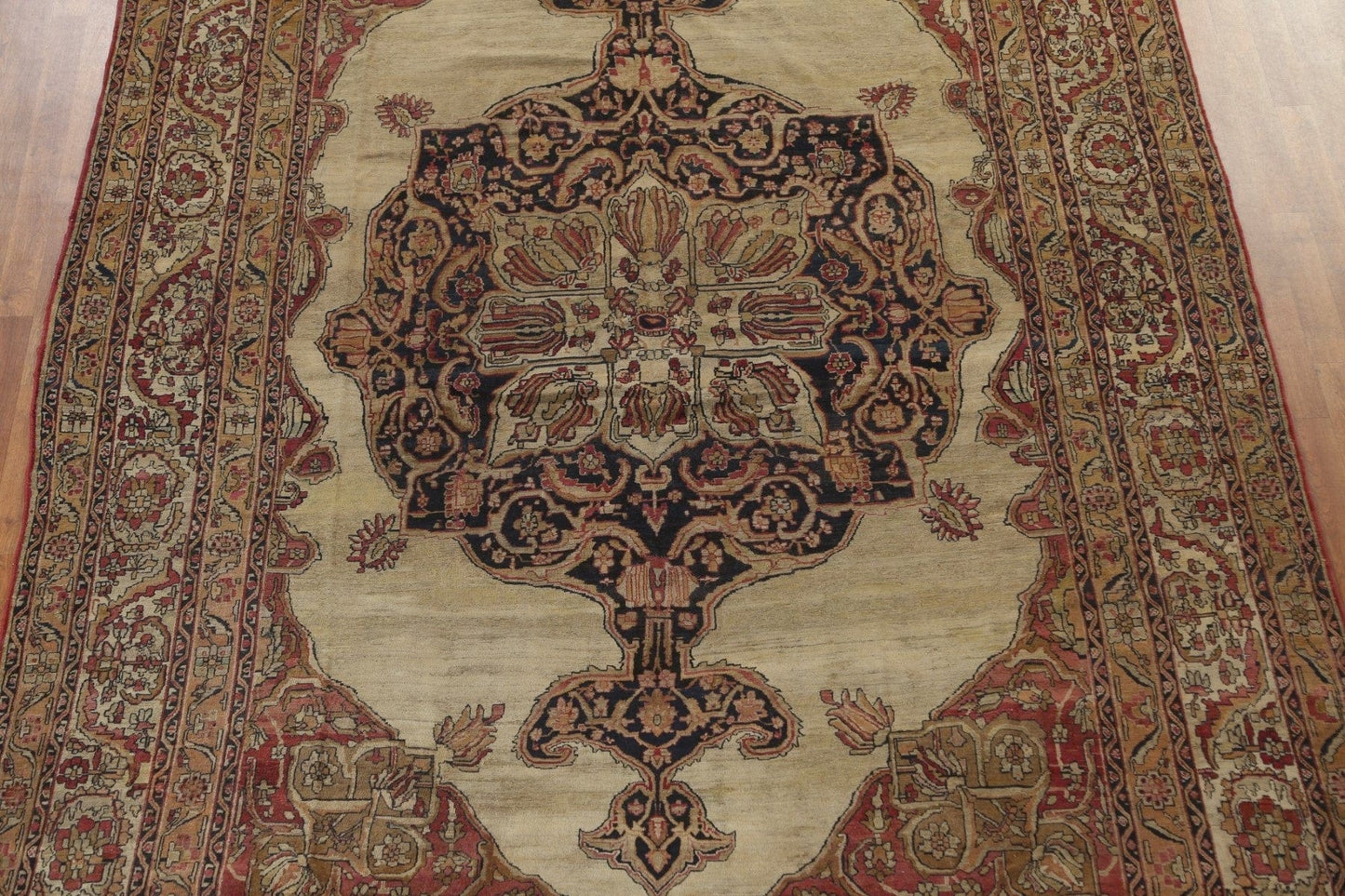 Pre-1900 Antique Vegetable Dye Kerman Persian Area Rug 9x14