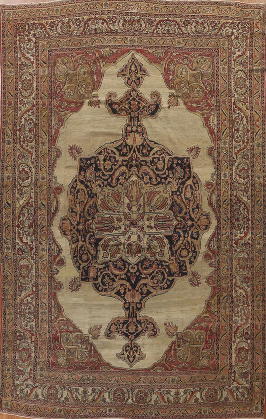 Pre-1900 Antique Vegetable Dye Kerman Persian Area Rug 9x14