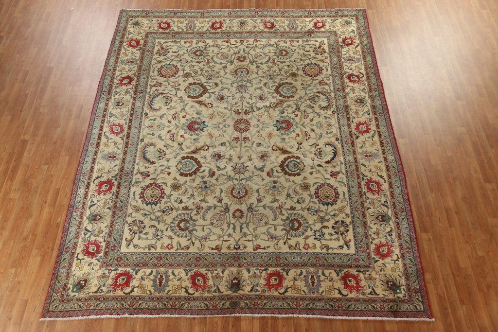 Vintage Handmade Tabriz Persian Area Rug 10x12