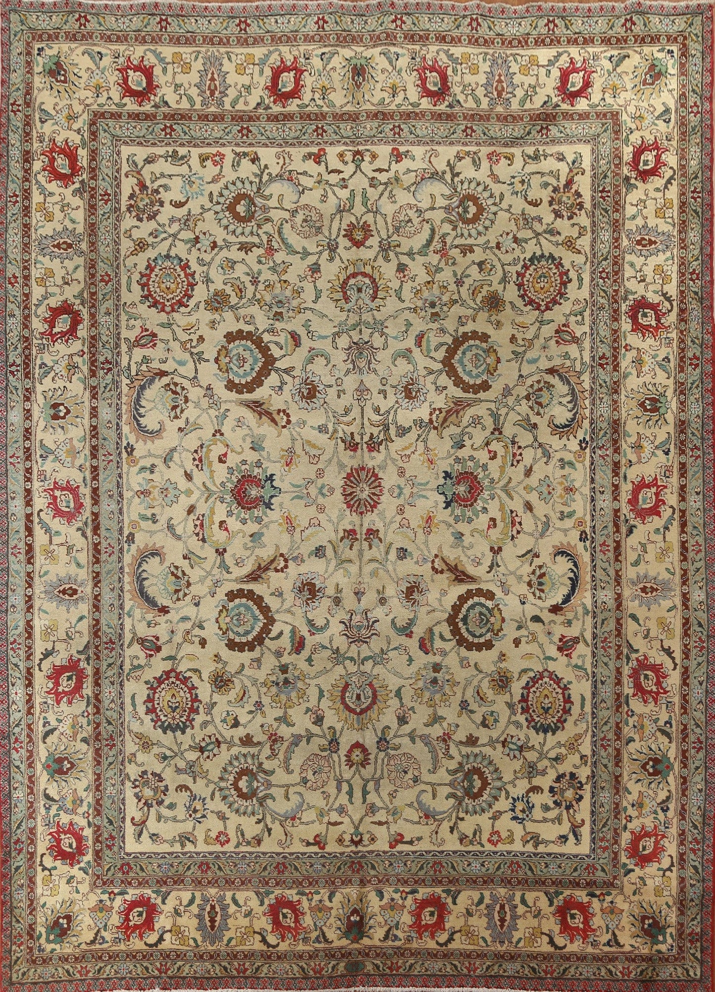 Vintage Handmade Tabriz Persian Area Rug 10x12