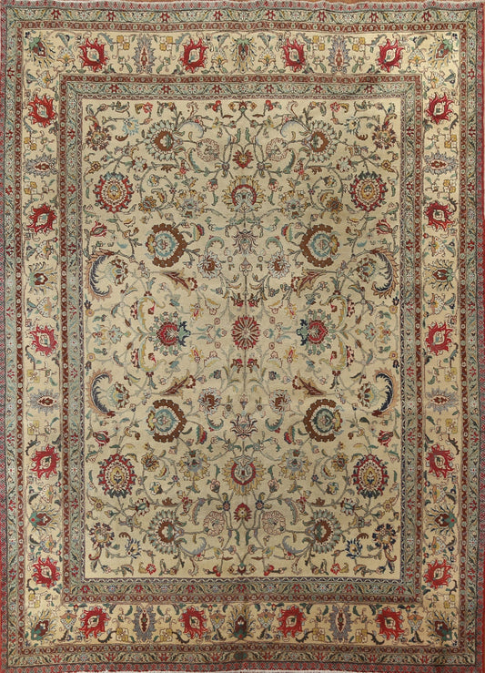 Vintage Handmade Tabriz Persian Area Rug 10x12