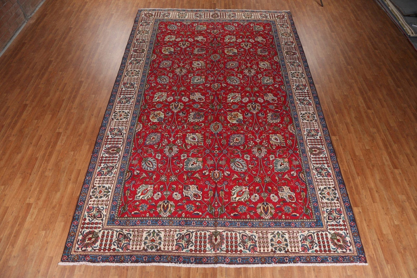 Red Wool Tabriz Large Persian Rug 10x16