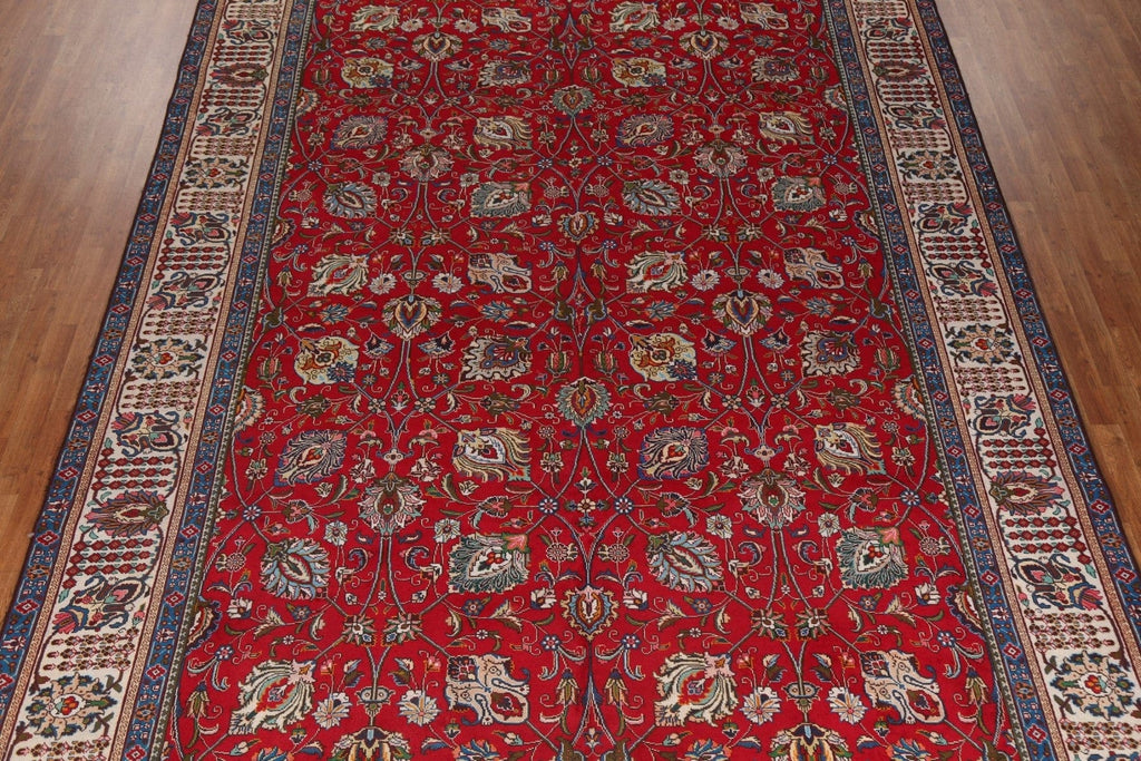 Red Wool Tabriz Large Persian Rug 10x16