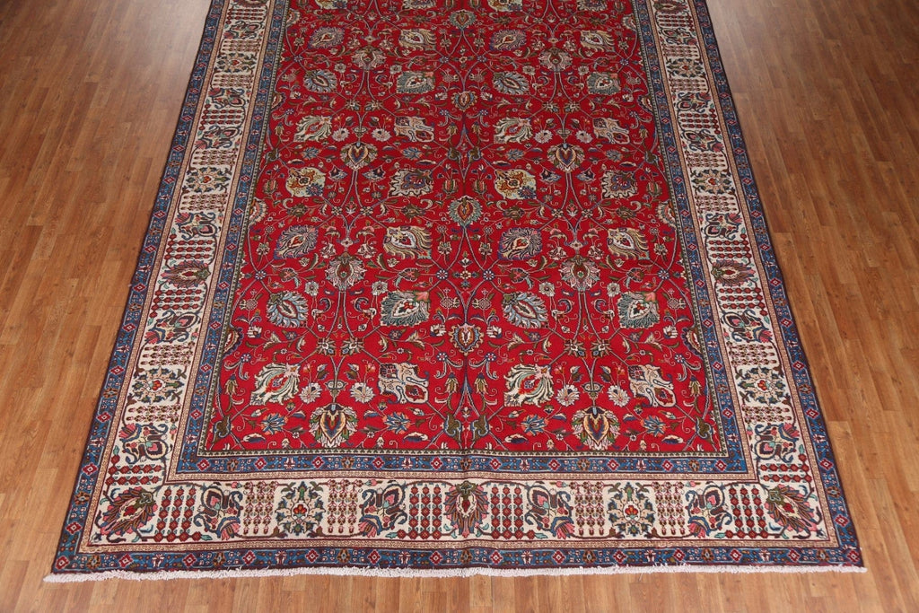 Red Wool Tabriz Large Persian Rug 10x16