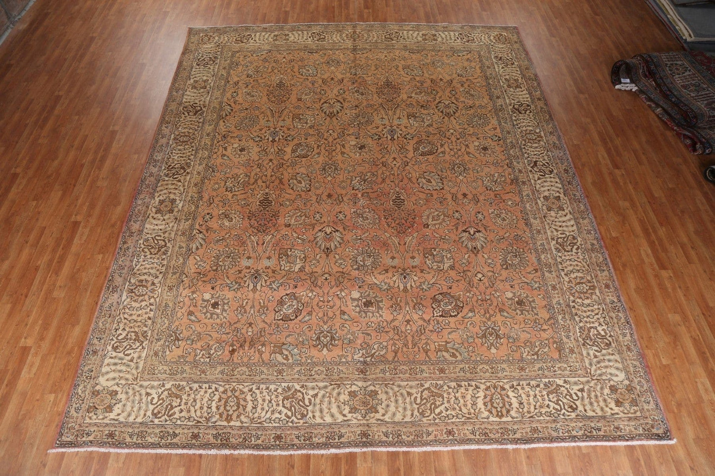 Hand-Knotted Wool Tabriz Large Persian Rug 12x14