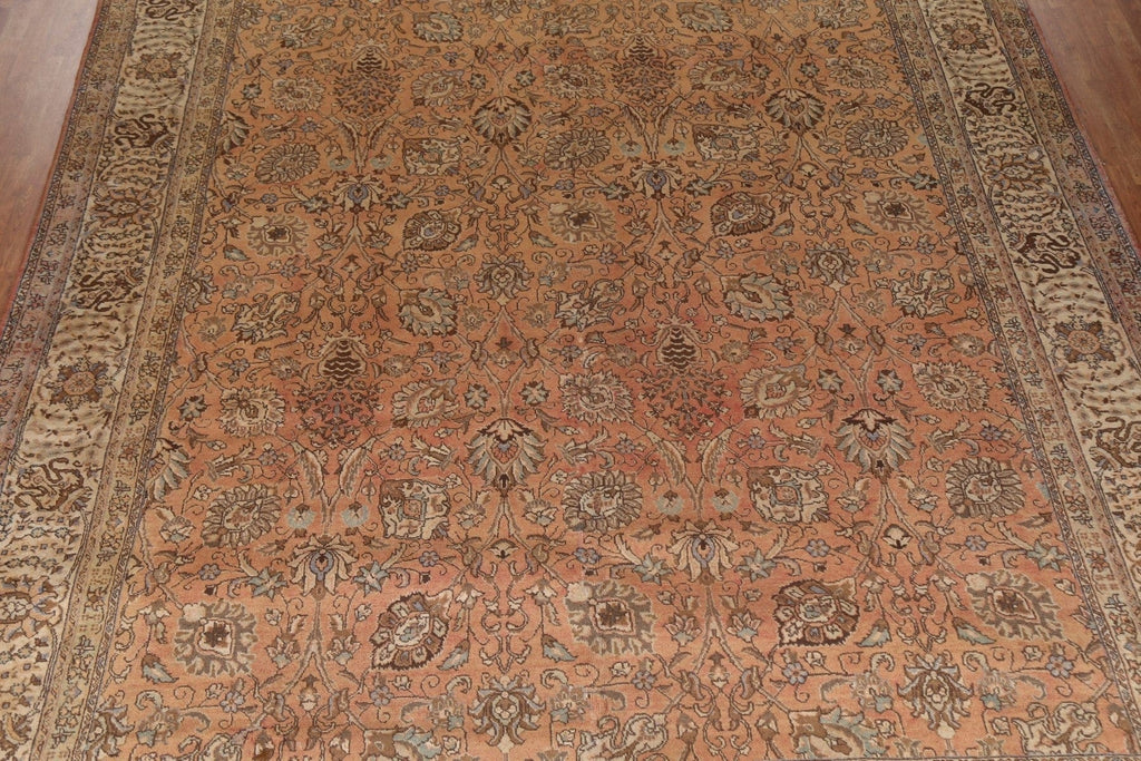 Hand-Knotted Wool Tabriz Large Persian Rug 12x14