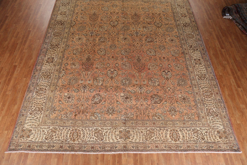 Hand-Knotted Wool Tabriz Large Persian Rug 12x14