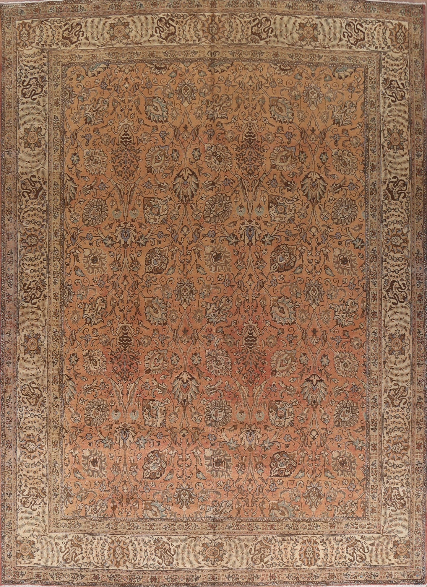 Hand-Knotted Wool Tabriz Large Persian Rug 12x14