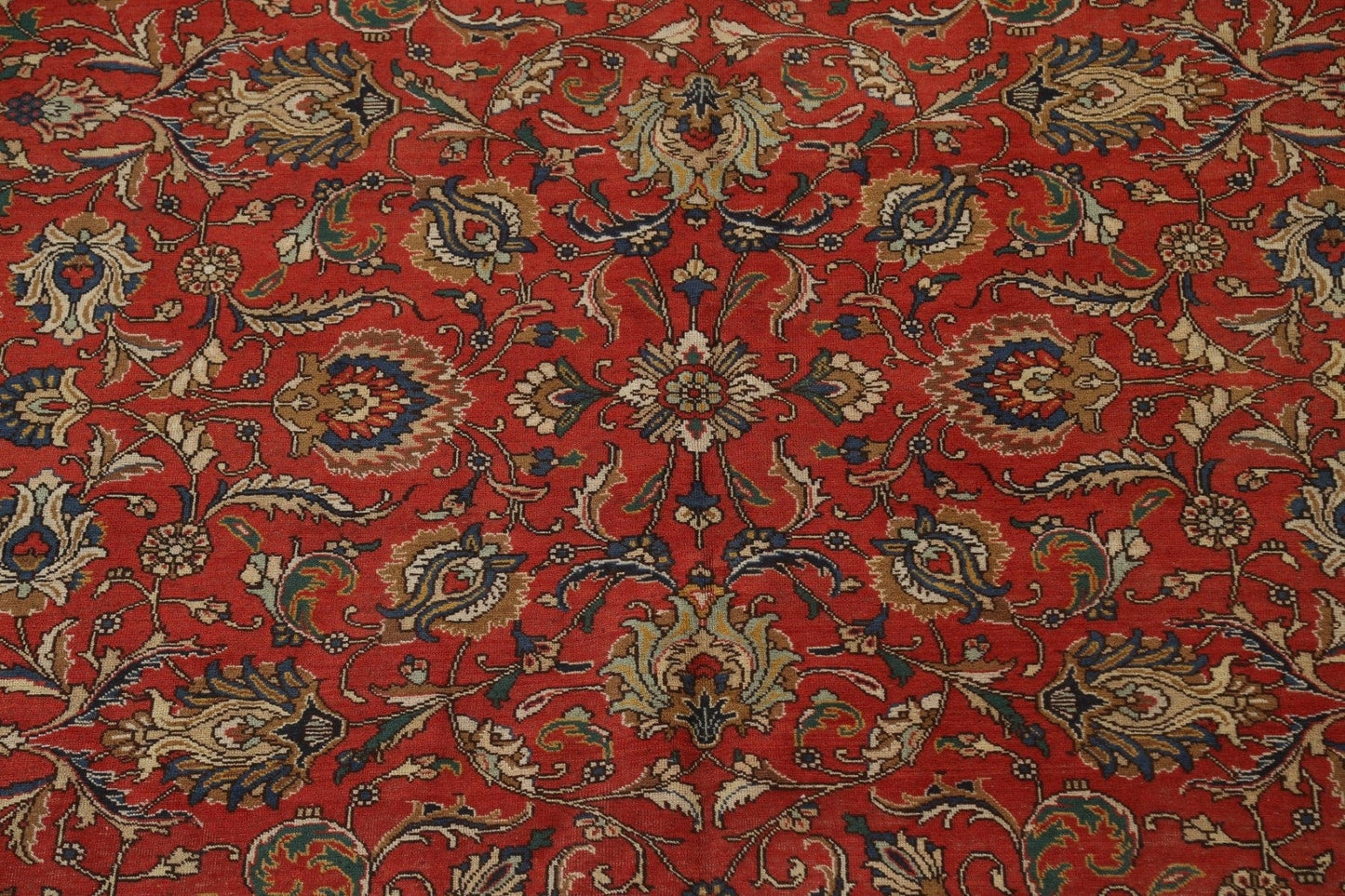 Vintage Red Floral Tabriz Persian Area Rug 10x13