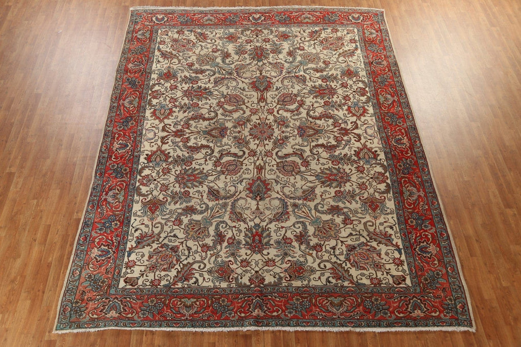 All-Over Floral Tabriz Persian Area Rug 10x13