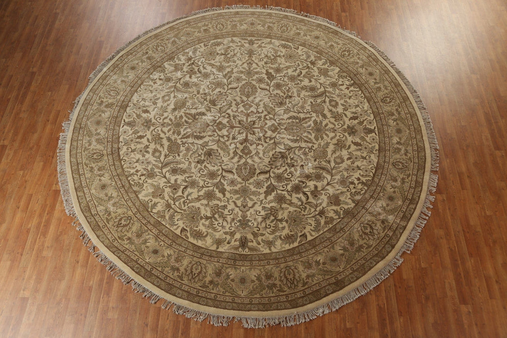 Handmade Floral Agra Oriental Round Rug 12x12