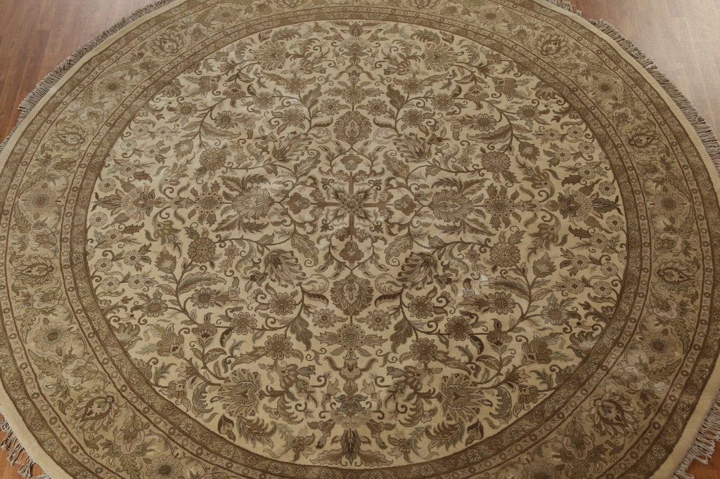 Handmade Floral Agra Oriental Round Rug 12x12