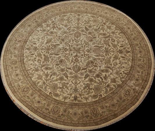 Handmade Floral Agra Oriental Round Rug 12x12