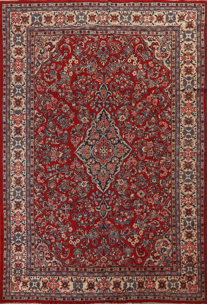 Vegetable Dye Red Sarouk Persian Area Rug 9x12