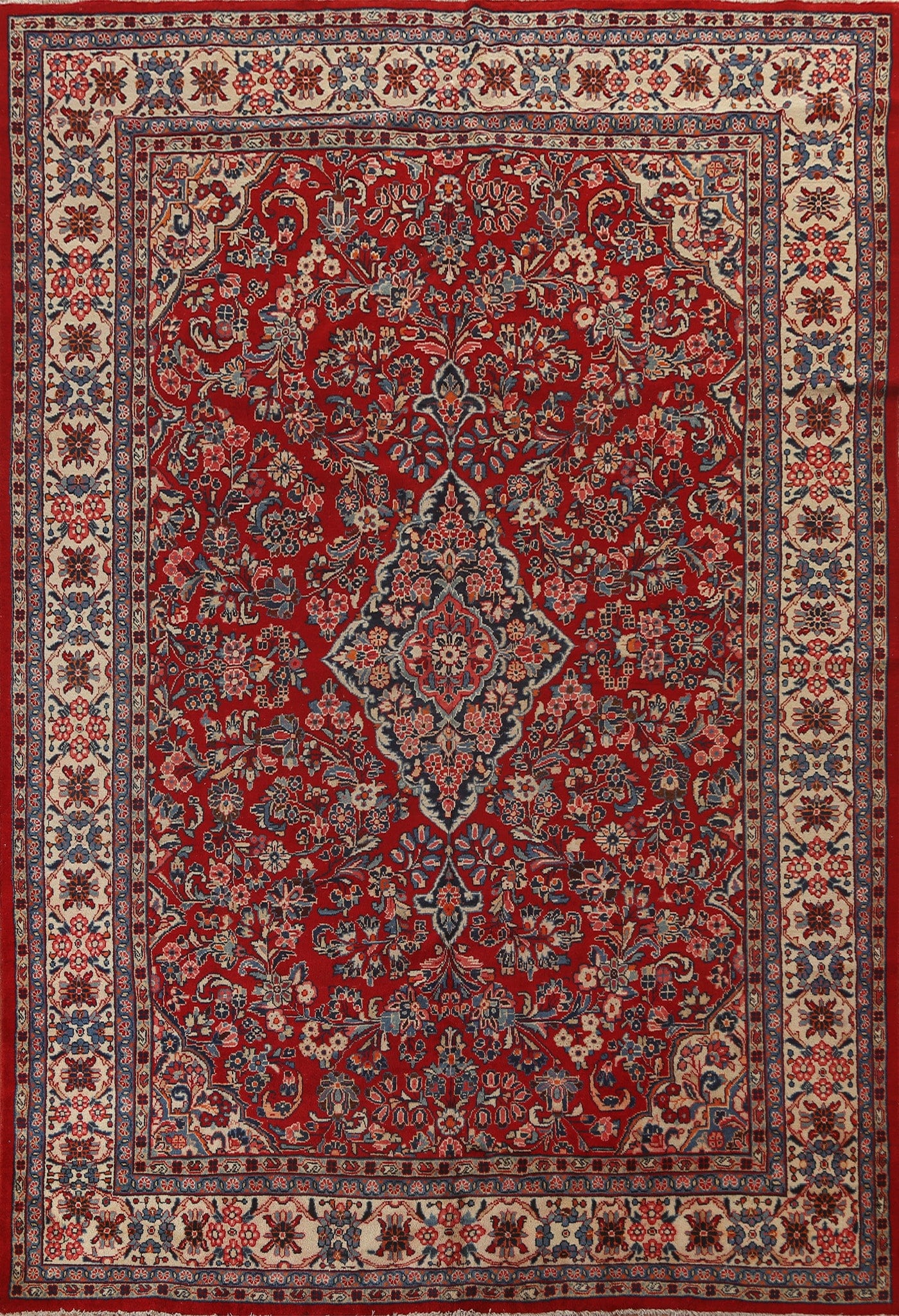 Vegetable Dye Red Sarouk Persian Area Rug 9x12