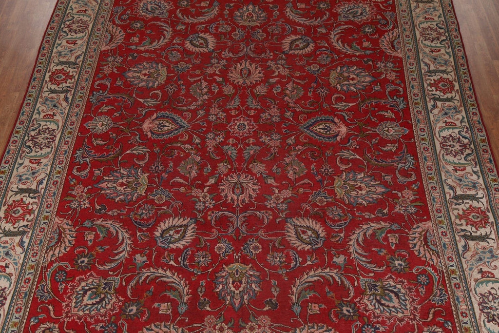 All-Over Red Floral Tabriz Persian Area Rug 10x13