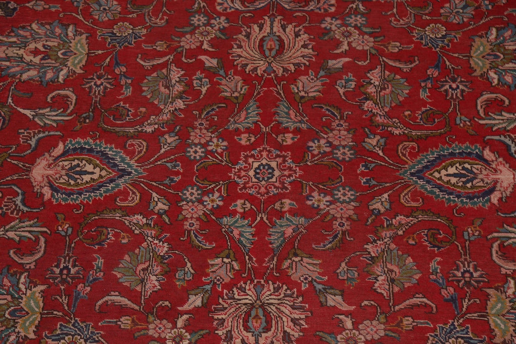 All-Over Red Floral Tabriz Persian Area Rug 10x13