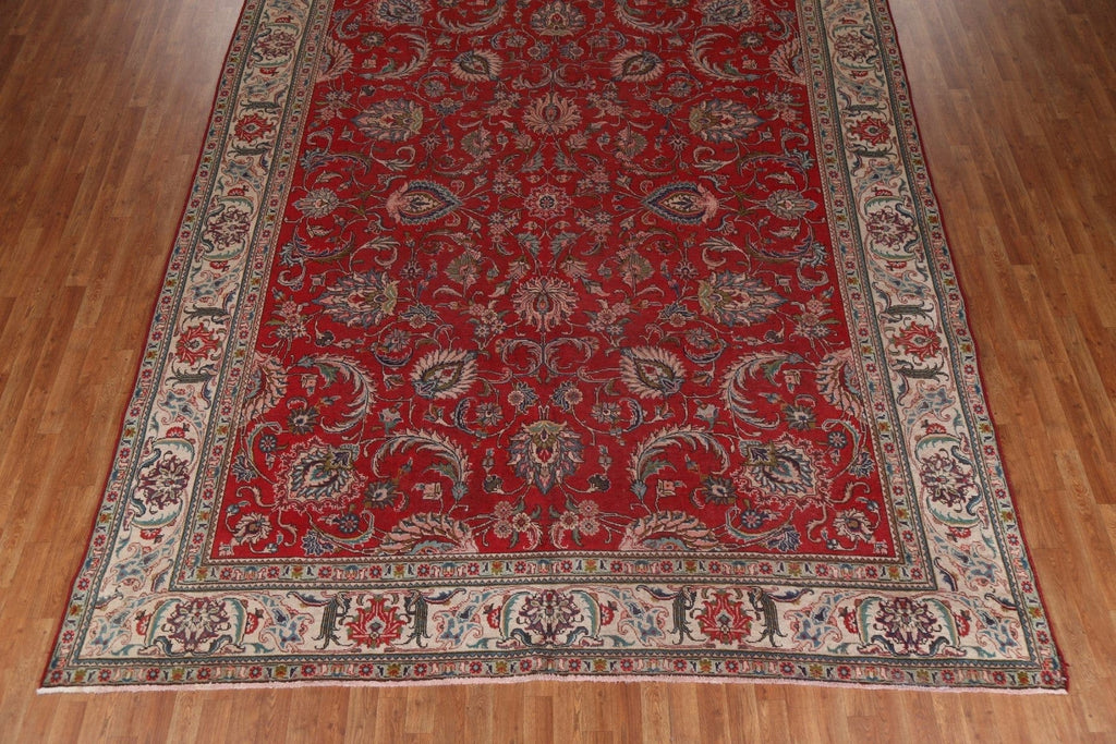 All-Over Red Floral Tabriz Persian Area Rug 10x13