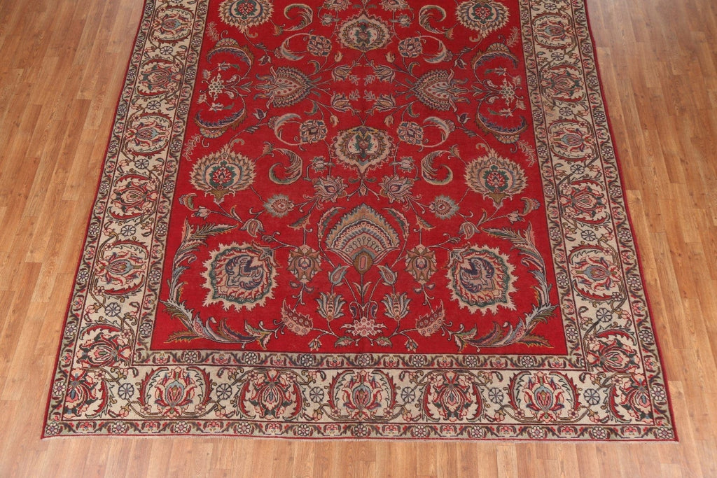 Antique Floral Red Tabriz Persian Area Rug 9x13