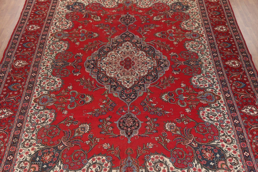 Handmade Red Wool Tabriz Large Persian Rug 12x16