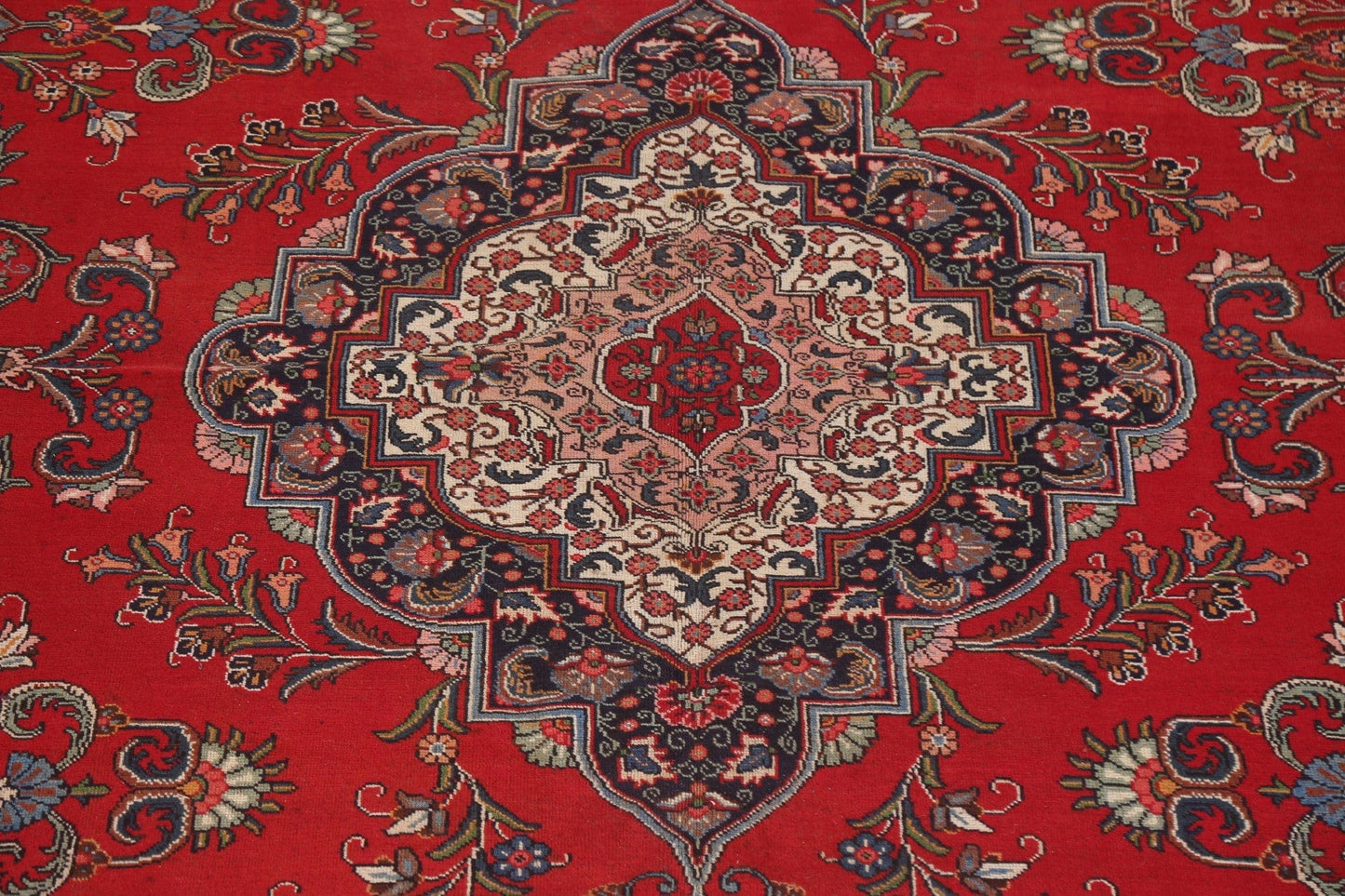 Handmade Red Wool Tabriz Large Persian Rug 12x16