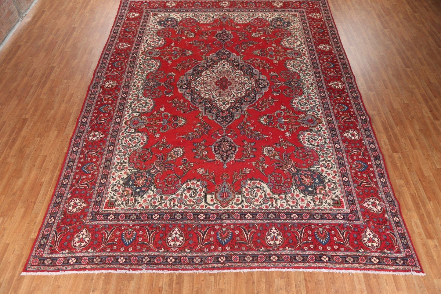 Handmade Red Wool Tabriz Large Persian Rug 12x16