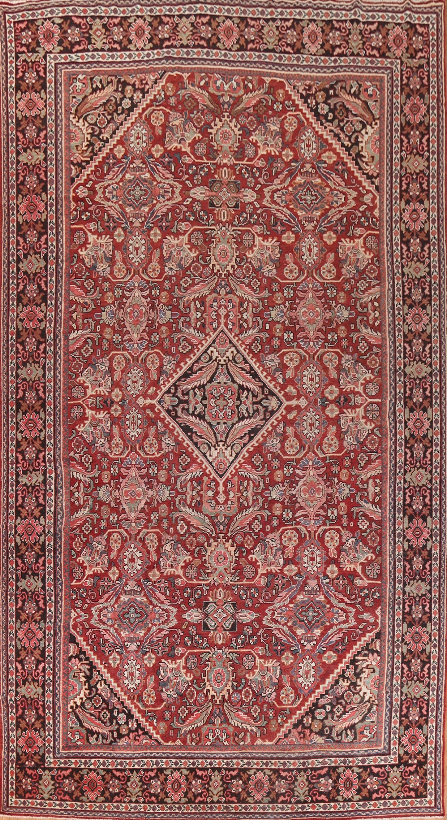 Vegetable Dye Red Mahal Large Persian Rug 11x17