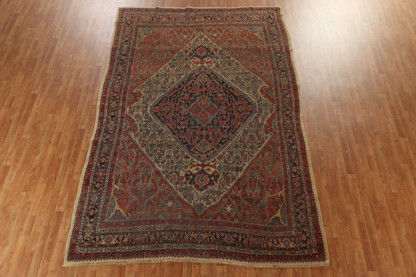 Pre-1900 Antique Vegetable Dye Bidjar Halvaei Persian Rug 8x11