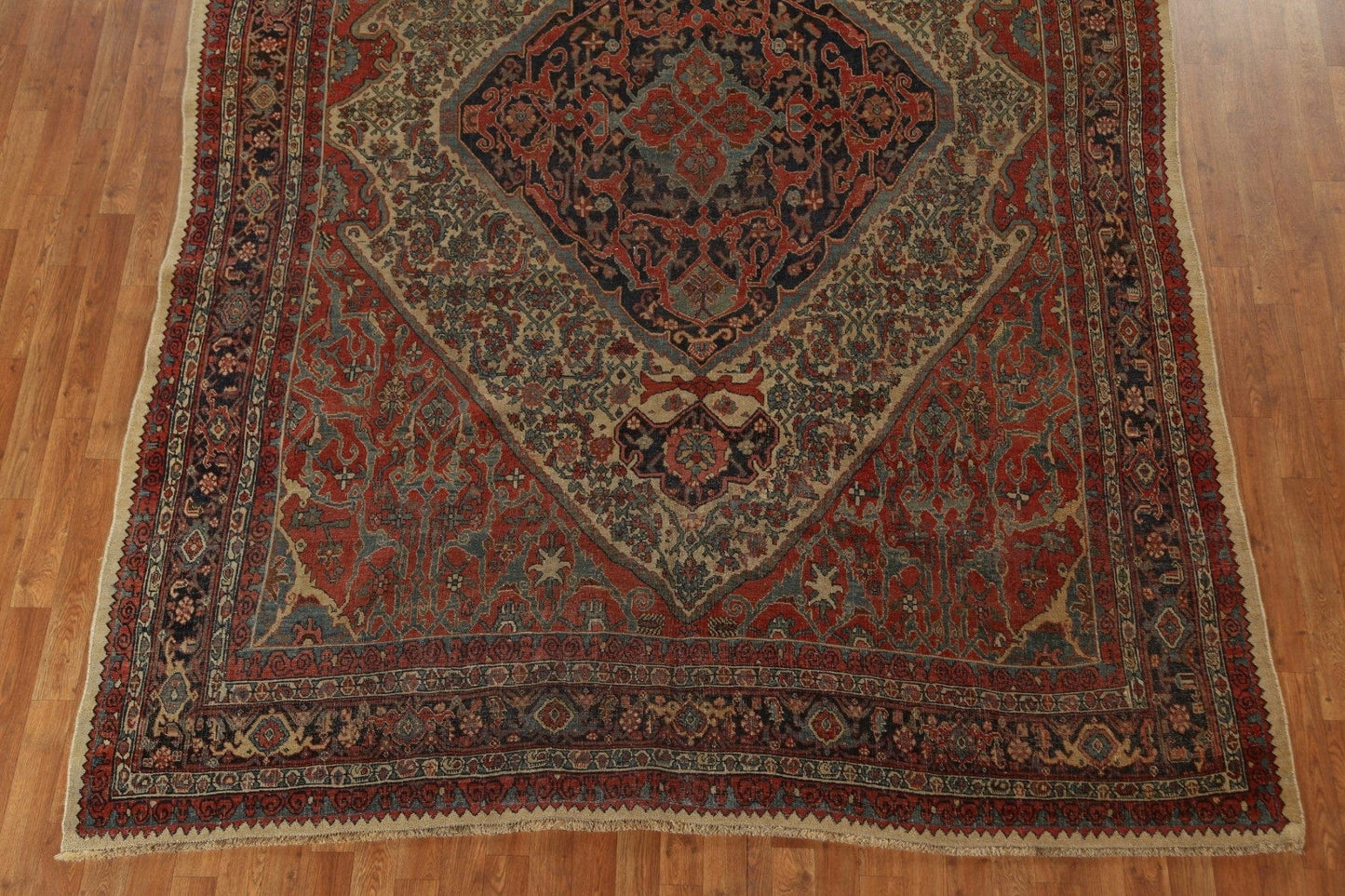 Pre-1900 Antique Vegetable Dye Bidjar Halvaei Persian Rug 8x11