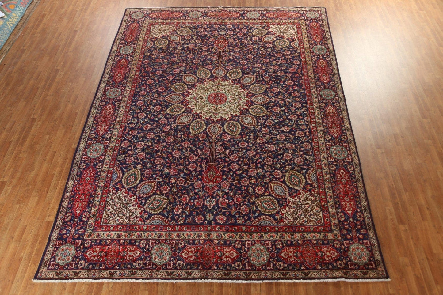 Handmade Blue Tabriz Large Persian Rug 11x16